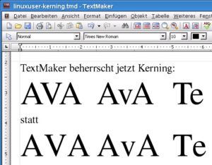 Abbildung 1: Kerning sorgt für ein ruhigeres Schriftbild und ist ein professionelles Textsatz-Feature.