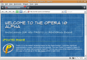Abbildung 1: Die neue Alpha-Version von Opera 10.