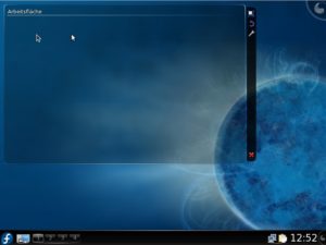 Abbildung 2: Eyecandy, aber buggy: Der hübsche Desktop von KDE 4 kann noch nicht für eine produktive Arbeit empfohlen werden.