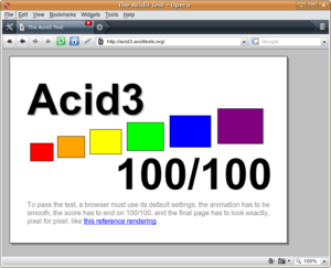 Abbildung 2: 100 von 100 Punkten erzielt Opera 10 im ACID-3-Test.