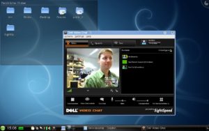 Abbildung 2: Das Videochat-Programm von Dell gibt es zwar nirgends zum freien Download, mit etwas Handarbeit funktioniert es aber auch unter OpenSuse.