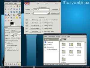 Abbildung 2: Mit Fluxbox lässt es sich unter Maryan Linux 1 ebenfalls vortrefflich arbeiten.