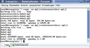 Abbildung 3: Der kleine, aber feine Unterschied: Ein abschließender Schrägstrich entscheidet darüber, ob "rsync" das Verzeichnis oder nur dessen Inhalt kopiert.