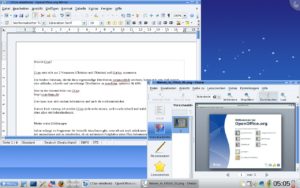 Abbildung 3: Mandriva 2009 fürs Büro: OpenOffice 3.0 und der KDE-Dokumentbetrachter Okular im Einsatz.