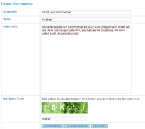 Abbildung 3: Den Spamschutz könnt Ihr umgehen, wenn Ihr Euch anmeldet.