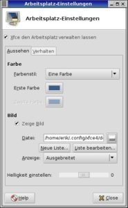 Abbildung 4: In diesem Menü stellen Sie unter XFCE eine Bilderliste zusammen.