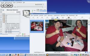 Abbildung 4: Kein Problem für Mandriva 2009: Audio-Streaming mit Amarok und Fotoverwaltung mit Showfoto.
