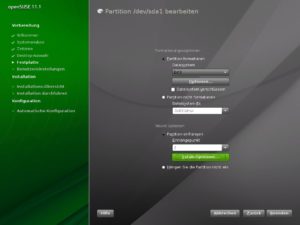 Abbildung 5: Für Linux müssen Sie mindestens eine Partition mit dem Einhängepunkt     <code srcset=