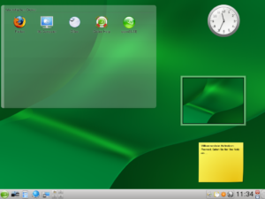 Es grünt so grün: KDE 4.1.3 nach einer Standardinstallation.