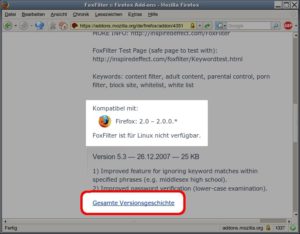 Abbildung 1: Mozillas Addon-Seite behauptet fälschlich, Foxfilter gäbe es für Linux nicht. Ein Klick auf     <code srcset=
