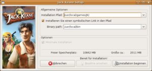 Abbildung 1: Der einfach zu bedienende und übersichtliche Loki-Installer bringt Jack Keane auf die Linux-Platte.