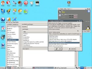 Abbildung 1: Bereits 64 MByte Hauptspeicher und eine 90 MHz CPU reichen der Mini-Distribution Puppy Linux um flüssig auf dem Rechner zu laufen.