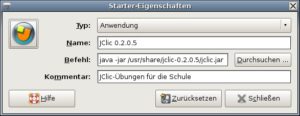 Abbildung 1: Mit wenigen Angaben richten Sie unter Gnome einen Starter für Jclic ein.