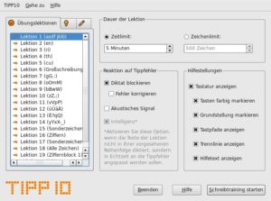 Abbildung 1: Bevor Sie mit Tipp10 loslegen, stellen Sie ein paar simple Parameter für den Trainer ein.