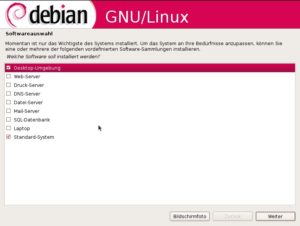 Abbildung 1: Die Softwarekonfiguration lässt lediglich das An- und abwählen bestimmter Kategorien zu.