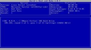 Abbildung 10: "Darin's Boot and Nuke" vernichtet zuverlässig Daten auf IDE- und SCSI-Laufwerken.