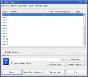 Abbildung 1: Die vorbildliche Benutzerführung erleichtert den Umgang mit Truecrypt enorm.