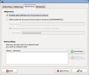 Abbildung 2: Das Web-Interface von Beagle aktivieren Sie über den Einstellungsdialog.