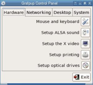 Abbildung 2: Das Setup-Programm von Grafpup vereint die wichtigsten Funktionen zum Einrichten der Distribution in einem Fenster.
