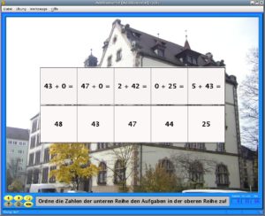 Abbildung 2: Die Bedienung von Jclic erfolgt ausschließlich über die sechs Schalter in der linken unteren Ecke des Programmfensters.