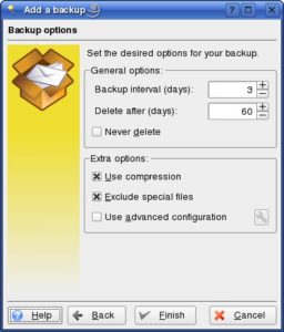 Abbildung 2: In diesem Dialog legen Sie die zentralen Parameter fest. Mit den Grundeinstellungen legt Keep alle drei Tage ein Backup an.