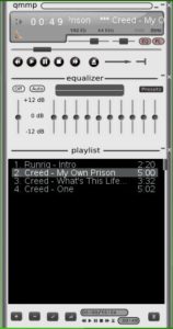 Abbildung 2: Der Audioplayer QMMP spielt alle wichtigen Dateiformate wie MP3, FLAC oder OGG ab und unterstützt darüber hinaus das Einbinden von Winamp-Skins.