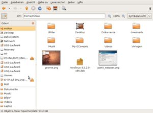 Abbildung 3: Der Dateimanager Nautilus besticht unter Gnome mit Übersichtlichkeit, während …