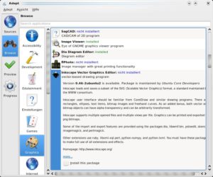Abbildung 3: Im Ubuntu-Paketarchiv findet sich so mancher Schatz, hier einige Programme aus der Grafikkategorie.