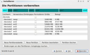 Abbildung 3: Was nun? Beim Partitionieren gibt Kubuntu keine Hilfestellung.