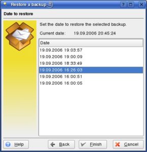 Abbildung 4: Qual der Wahl: Beim Wiederherstellen bestimmen Sie, welches Backup Keep zurückspielen soll.
