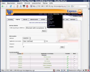 Abbildung 4: Die übersichtlich strukturierte webbasierte Verwaltungsoberfläche von Smoothwall erlaubt auch dem Einsteiger eine zügige Konfiguration des Firewall-Routers.