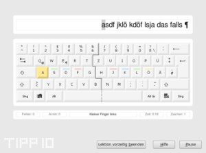 Abbildung 4: Mit dem Zehn-Finger-Übungsprogramm Tipp10 lernen Sie spielend das professionelle Schreiben auf der Computer-Tastatur.