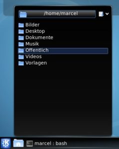 Abbildung 5: Mit dem Orte-Menü in der KDE-Kontrollleiste navigieren Sie sehr schnell zum gewünschten Verzeichnis.