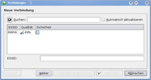 Abbildung 6: Funktioniert die WLAN-Karte, findet der Networkmanager automatisch Netze in der Umgebung. Nun geben Sie noch die Zugangsdaten für die Verschlüsselung ein.