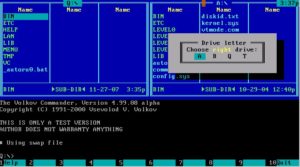 Abbildung 6: Ein ebenfalls bootbares FreeDOS hält den Volkov Commander und andere Systemtools bereit.