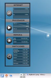 Abbildung 7: Unter KDE 3.x integriert das kleine Tool Superkaramba Desklets in die Oberfläche.