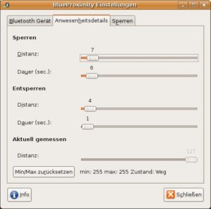 Damit Blueproximity den Rechner zeitnah sperrt, ist ein wenig Feintuning notwendig.