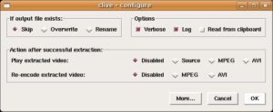 Dank Tk-basierter Oberfläche ist Clive einfach zu konfigurieren.