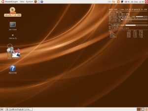 Im transparenten Modus verschmilzt Conky förmlich mit dem Hintergrundbild.