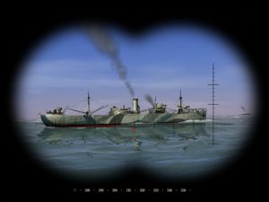 DftD wartet mit erstklassiger Grafik auf: Hier ein britisches CAM-Ship in der UZO eines Grauen Wolfs.