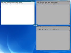 Schnell das richtige Fenster finden: Die PresentWindow-Funktion von KDE 4 fasst alle Fenster auf einem Bildschirm zusammen.