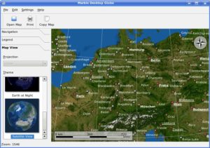 Noch nicht so genau wie Google Earth, aber dafür freie Software: Marble in der Satellitenansicht.