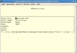 Wer ID3-Tags nicht über Parameter setzen will, kann das in der Shell auch interaktiv erledigen.
