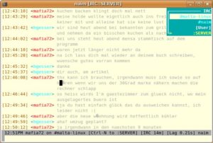 Die Benutzung von Naim erinnert etwas an die frühen IRC-Clients.