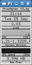 Das Monitoring-Fenster von Procmeter3 ist schmal genug, um es dezent am Bildschirmrand zu platzieren.