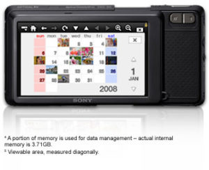 Das Benutzer-Interface der Sony-Kamera.