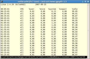 Sysstat im Einsatz: Der tägliche Report von     <code srcset=
