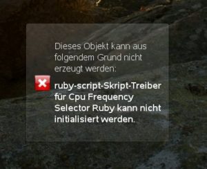 Abbildung 1: Dieses Applet benötigt noch die entsprechenden KDE-Ruby-Pakete.