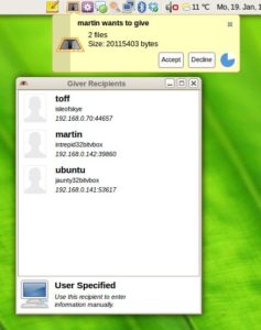 Abbildung 2: Giver reduziert Instant-Messaging auf den Transfer von Daten im lokalen Netzwerk.