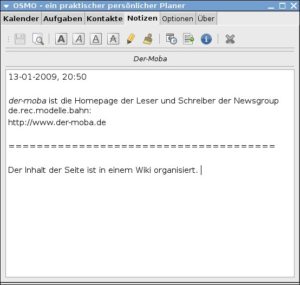 Abbildung 3: Der Editor für Notizen verfügt über einfache Formatierungsoptionen.